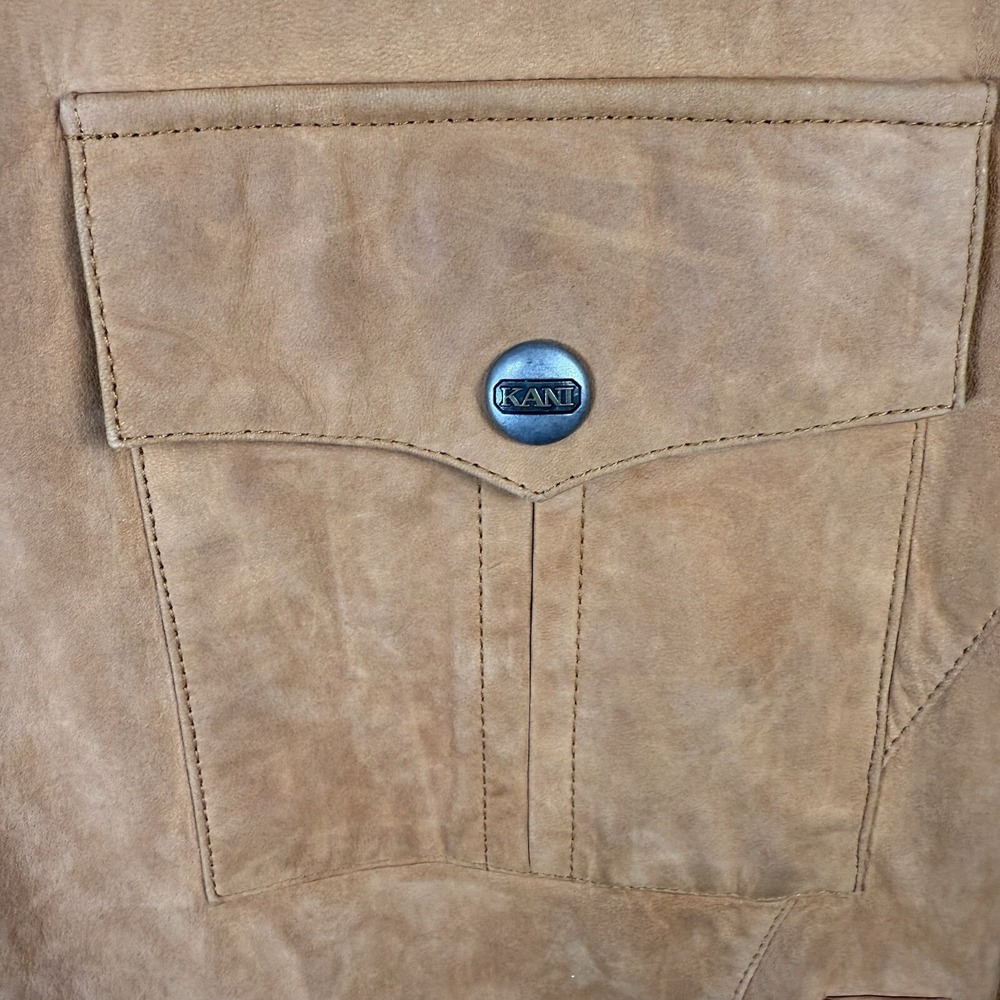 Vintage Karl Kani Suede Men's Bomber Jacket Zip Up Satin Style Interior XL Flaws - Picture 5 of 13